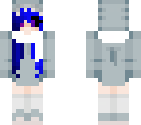 shark girl with blue hair
