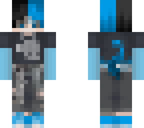 blue and black emo demon boy