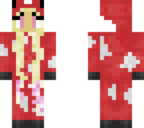 blond girl in mooshroom onesie