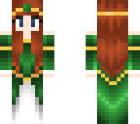 red hair medieval queen green dress