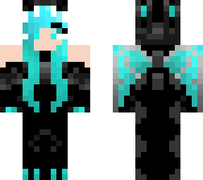 blue and black dragon girl