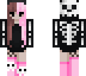 pink emo long hair slim