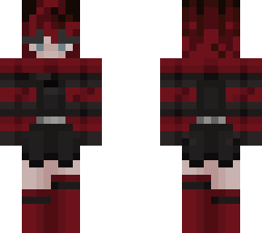 red and black emo girl