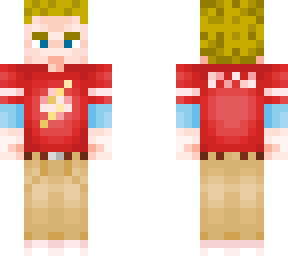 blonde chill guy with flash shirt