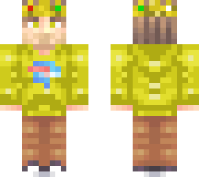 mr. beast in yellow sweatshirt with a crown