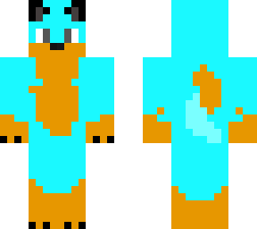 orange and cyan furry w/ grey