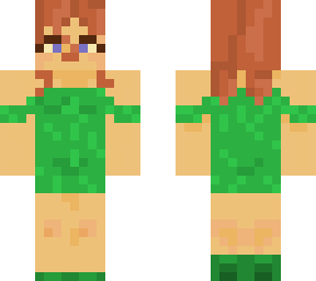 girl in a green dress