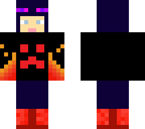 cool gamer enderman hoodie fire fists creeper skin