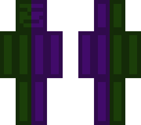 split purple and green