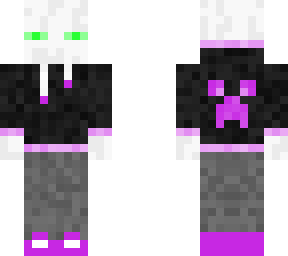 white enderman v3, better hoodie (3 pixels, slim)