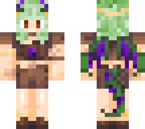 green hair purple dragon girl