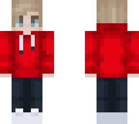 blonde boy with red hoodie