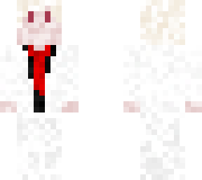 white suit, red tie, blonde hair