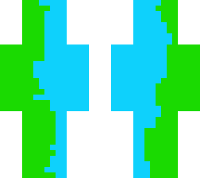 half blue half green