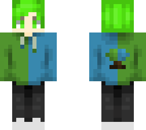 ketsume two colored blue and green ying-yang tree hoodie