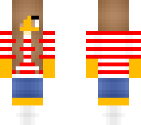 female - red and white stripe shirt - jean shorts