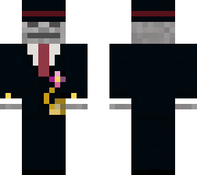 mafia skeleton with cuffs, flower, pocket watch