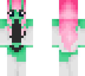 alien girl pink hair black eyes
