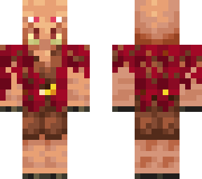 piglin with pink eyes and torn shirt