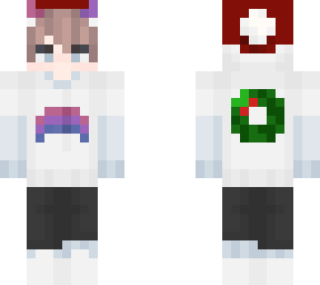 christmas hat & wreath bi devil