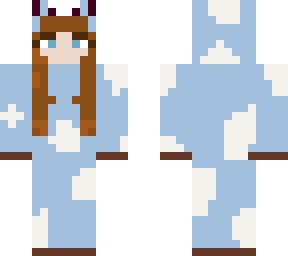 girl in blue cow onesi