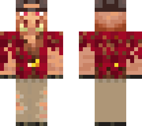 piglin with pink eyes and torn shirt/pants and a hat