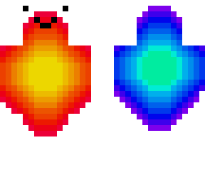 red and blue