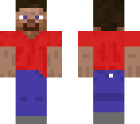 red steve with no hanging shirt at the back