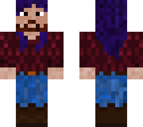 purple hair and beard cosy jumper fellow