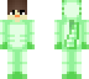 male - green axolotl onesie
