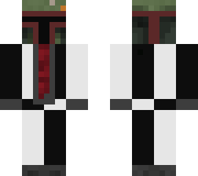 boba fett in black and white suit