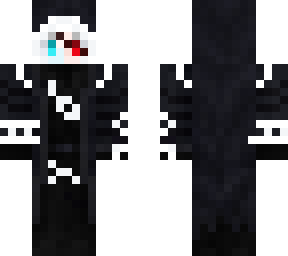 hooded blue and red eyes man V2 | Minecraft Skin