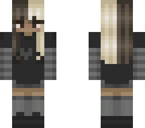 brown/blonde hair girl in black hoodie grunge