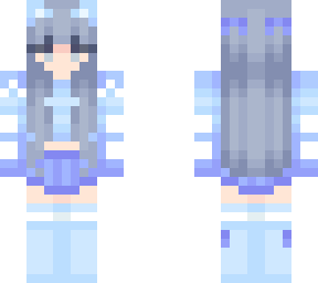 cute anime blue haired girl