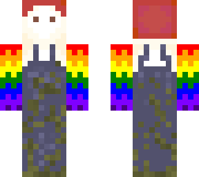 muddy-overalls rainbow potato person with hair