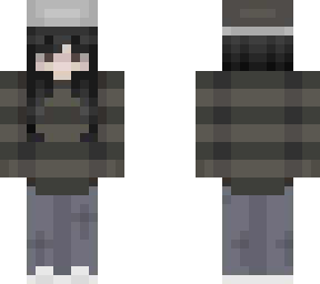 blackhair girl with fur hat