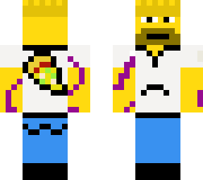 homer simpson with pizza-backed shirt and arm aura