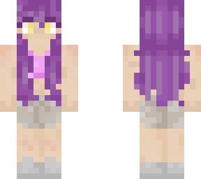hello! (girl with purple hair and yellow eyes)