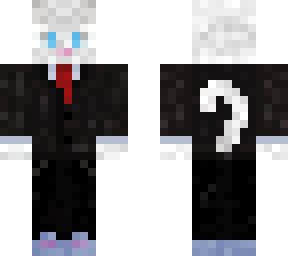 white cat in a suit