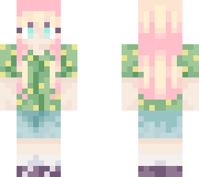 green sweater with flowers*