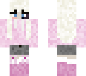 cute pink gamer girl with blue eyes