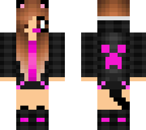 pink creeper gamer cat girl