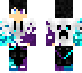 blue and purple flame hoodie