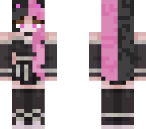 black and pink cat girl