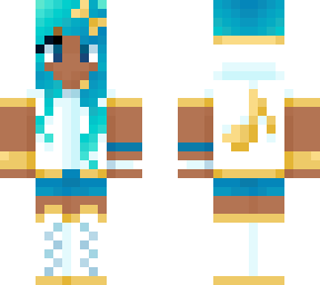 gold and blue music girl