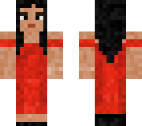 woman in red dress