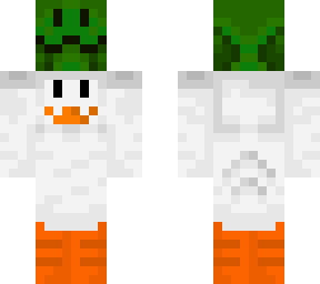 duck holding a frog