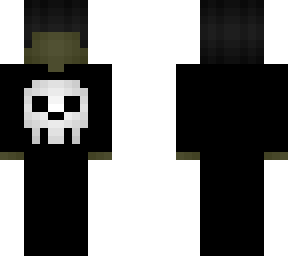 faceless boy - skull - black clothes