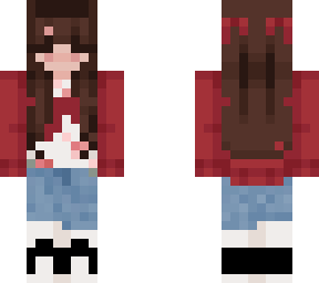 girl in red casual outfit