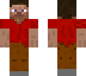 steve with red shirt and brown pants